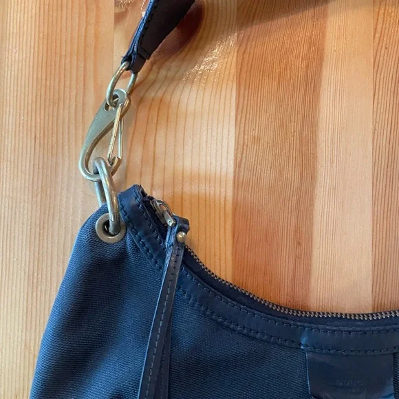 Gucci Half Moon Vintage Black Canvas Shoulder Bag GUC - Picture 4 of 11